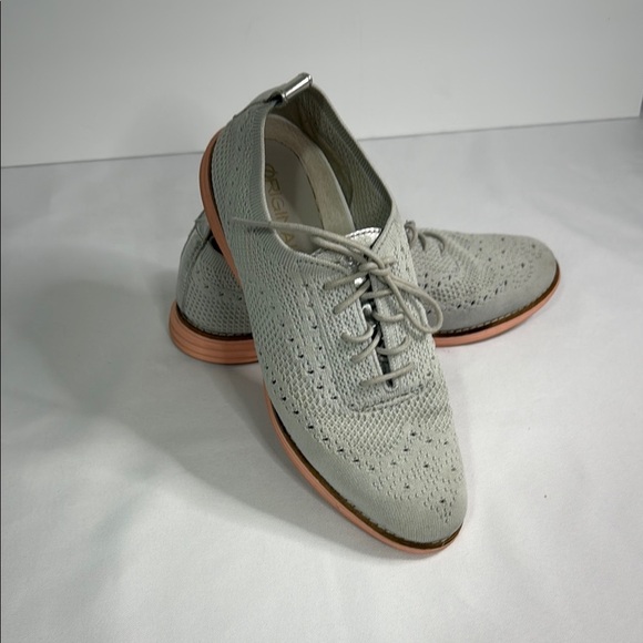 Cole Haan Gray and Pink Flats with Sophisticated Style - Picture 1 of 8
